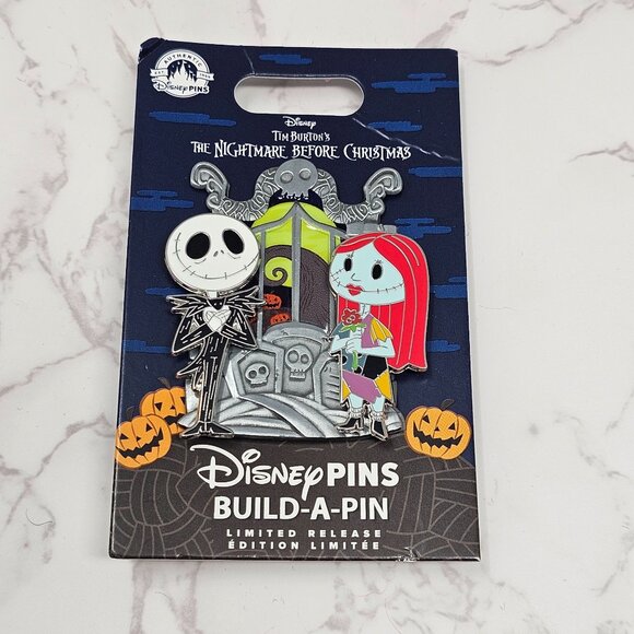 2024 Disney Parks Build A Pin 2 Pin Set Jack Skellington & Sally LR pin - Picture 1 of 3